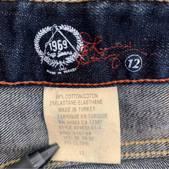 GAP 1969 Denim Mini Skirt Womens 12 Blue Vintage Y2K Dark Wash Minimalist - Picture 4 of 5